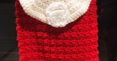 Christmas crochet kitchen towel